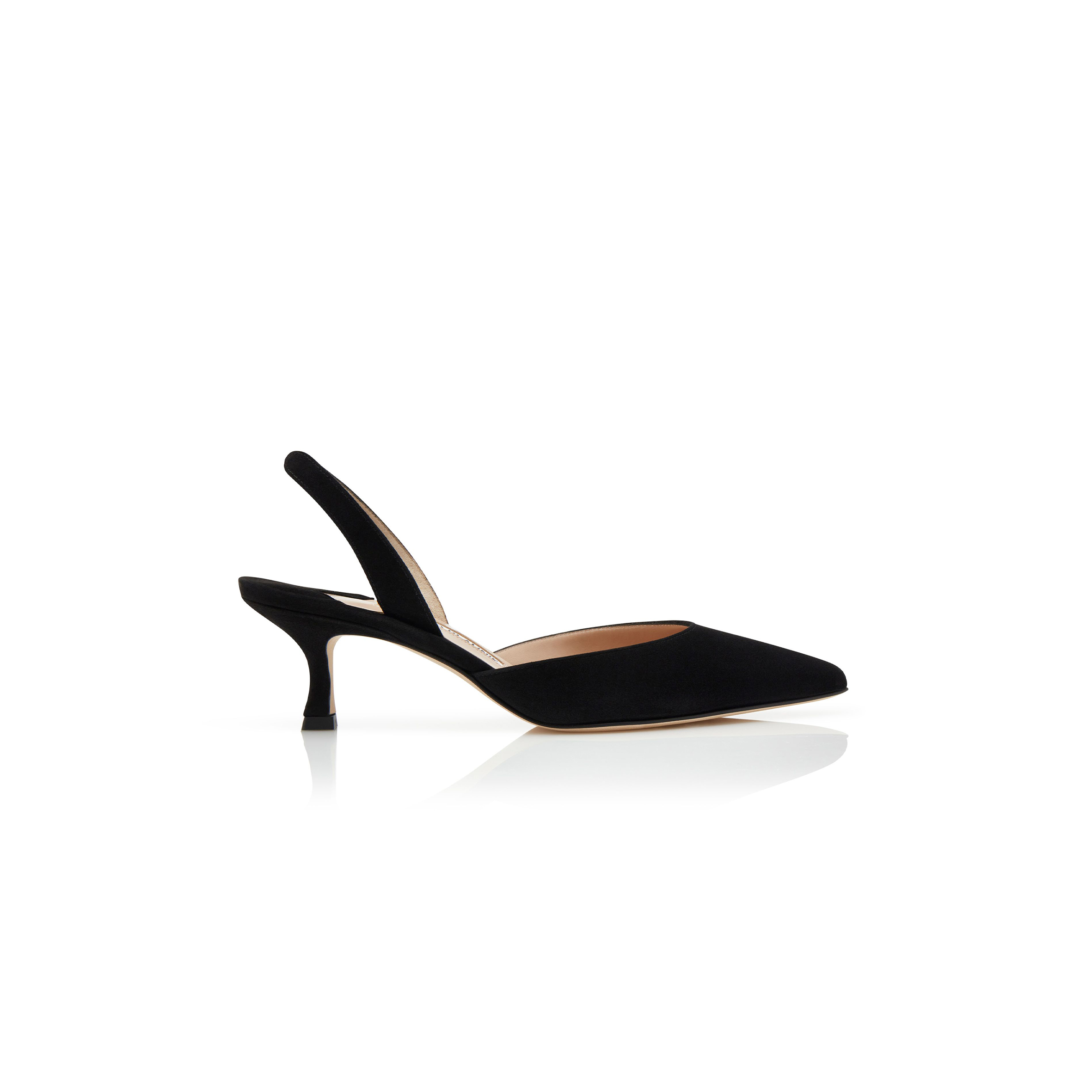 MANOLO BLAHNIK CAROLYNE BLACK SUEDE SLINGBACK PUMPS 9XX-0401-0016